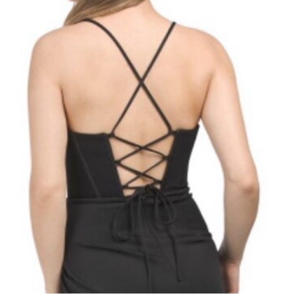 Dahlia macphee draped bodice gown w sequin size medium navy blue - Picture 4 of 9